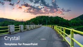  Presentation with hydroelectric plant - Presentation design enhanced with dam-and-hydroelectric-power-plant background and a gray colored foreground