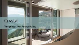  Presentation with nobody - Amazing PPT layouts having dam design - modern house interior nobody backdrop and a  colored foreground