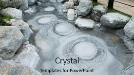  Presentation with dam - PPT theme featuring dam design - oniishibozu jigoku at beppu background and a light gray colored foreground