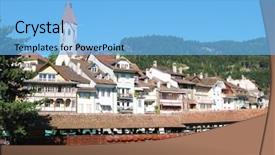  Presentation with dam - Slide set enhanced with dam design - thun switzerland background and a light blue colored foreground