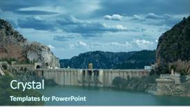  Presentation with dam - Presentation with dam in the mountains in spain background and a ocean colored foreground