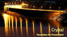  Presentation with dam - Slides having dam lake by night background and a tawny brown colored foreground