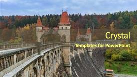  Presentation with dam construction - Presentation theme with dam les kralovstvi in czech background and a tawny brown colored foreground