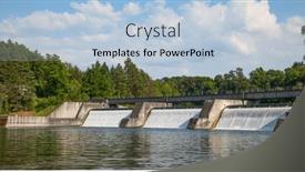  Presentation with dam - PPT theme enhanced with dam-of-the-hydro-power and a light blue colored foreground