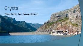  Presentation with albania - Cool new slides with dam-on-komani-lake-albania backdrop and a light blue colored foreground