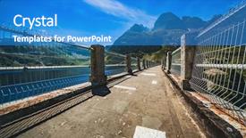  Presentation with france - Amazing PPT theme having dam-on-mountains-top backdrop and a teal colored foreground