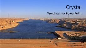  Presentation with nile river - Cool new presentation theme with dam on the river nile backdrop and a light blue colored foreground