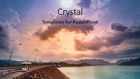  Presentation with dam - Amazing PPT theme having dam or chiao lan reservoir backdrop and a teal colored foreground