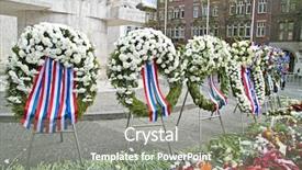  Presentation with remembrance day - Colorful presentation theme enhanced with dam square during remembrance day backdrop and a gray colored foreground