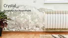  Presentation with wall - Presentation with damage caused by damp background and a sky blue colored foreground