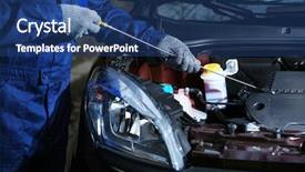  Presentation with diagnostics - Amazing slides having damage control - professional auto mechanic working backdrop and a ocean colored foreground