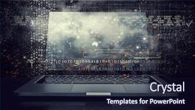  Presentation with notebook - Colorful presentation design enhanced with damage network - opened notebook device backdrop and a wine colored foreground