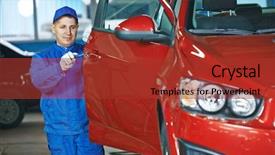  Presentation with body repair - Beautiful presentation theme featuring damaged car at repair backdrop and a  colored foreground