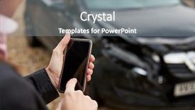  Presentation with loss - Beautiful slides featuring damaged car on mobile backdrop and a gray colored foreground