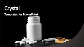  Presentation with drugs - Presentation design consisting of damaged cigarettes and drugs on black background background and a black colored foreground