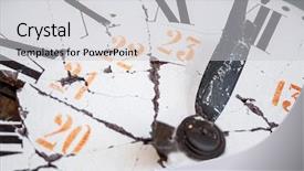  Presentation with new years eve - Theme having damaged clock with roman numeral background and a light gray colored foreground