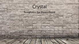  Presentation with brick - Cool new slide deck with damaged houses - old room with brick wall backdrop and a light gray colored foreground