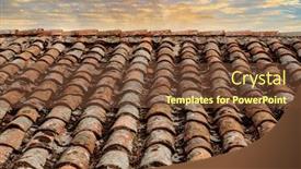  Presentation with old metal sheet roof texture - Theme featuring damaged-old-roof background and a tawny brown colored foreground