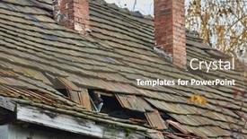  Presentation with old house - Beautiful theme featuring damaged-roof-of-an-old backdrop and a violet colored foreground