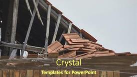  Presentation with old house - Slide set enhanced with damaged-roof-of-an-old background and a tawny brown colored foreground