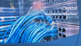  Presentation with network cable - Presentation with damaged-stranded-network-cable background and a teal colored foreground