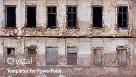  Presentation with texture - Amazing PPT theme having damaged-wall-as-horizontal-texture backdrop and a gray colored foreground