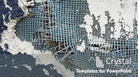  Presentation with decay - Amazing presentation theme having damaged-wall-layers-decay-closeup backdrop and a gray colored foreground