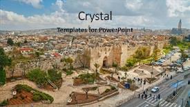  Presentation with jerusalem - Colorful slides enhanced with damascus gate and old backdrop and a light blue colored foreground