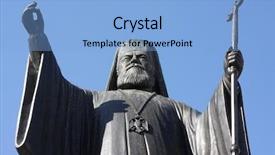  Presentation with orthodox - Cool new slide deck with damaskinos 1891-1949 of orthodox backdrop and a light blue colored foreground