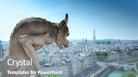  Presentation with notre dame - Audience pleasing theme consisting of dame looking out over paris backdrop and a seafoam green colored foreground