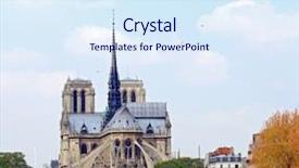  Presentation with notre dame paris france - Colorful PPT theme enhanced with dame reims champagne paris france backdrop and a sky blue colored foreground