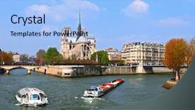  Presentation with notre dame cathedrial - Amazing PPT theme having slice homemade cakes with apricots on a blue background selective focus backdrop and a mint green colored foreground