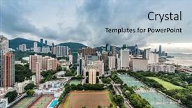  Presentation with hong kong - Beautiful presentation featuring damm - cityscape at victoria park causeway backdrop and a light blue colored foreground