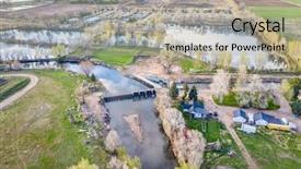  Presentation with river irrigation - Colorful presentation enhanced with damm - diversion dam and irrigation cannal backdrop and a light gray colored foreground
