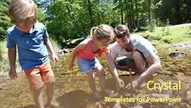  Presentation with dam - PPT layouts consisting of damm - father and kids in river background and a coral colored foreground
