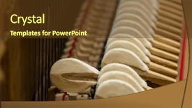  Presentation with mechanism - PPT layouts enhanced with dampers - piano mechanism closeup background and a tawny brown colored foreground