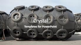  Presentation with rubber - Presentation theme enhanced with dampers - rubber fenders for ships blacks background and a  colored foreground