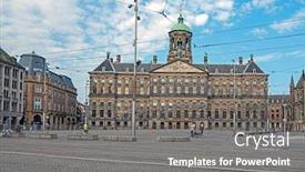  Presentation with royal - Slides enhanced with damsquare-in-amsterdam-the-netherlands background and a gray colored foreground