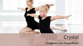  Presentation with ballerina - Slide set featuring dance - beautiful little girl and young background and a coral colored foreground