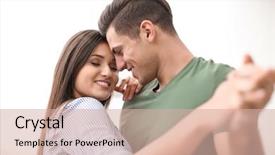 Presentation with dancing - PPT theme featuring dance - beautiful young couple dancing background and a soft green colored foreground