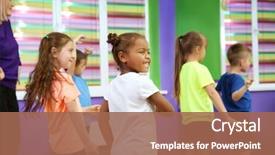  Presentation with class - Cool new slide set with dance - children dancing in choreography class backdrop and a coral colored foreground