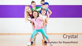  Presentation with zumba - Slides with dance - children in zumba class dancing background and a lemonade colored foreground