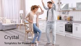  Presentation with dance beautiful couple dancing ballroom - Beautiful slide deck featuring dance - cute young couple dancing backdrop and a light gray colored foreground