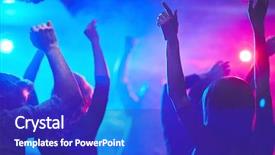  Presentation with people enjoying - Slide deck having dance - group of dancing people background and a royal blue colored foreground