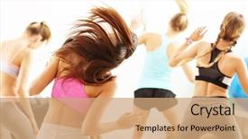  Presentation with coach - Colorful slides enhanced with dance - group of happy people backdrop and a coral colored foreground