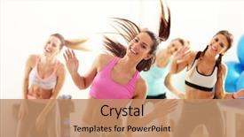  Presentation with coach - Slide deck featuring dance - group of happy people background and a coral colored foreground