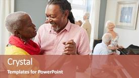 Presentation with seniors - PPT layouts having dance - group of seniors enjoying dancing background and a coral colored foreground