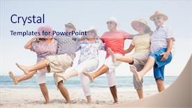  Presentation with honolulu senior on a beach - Cool new theme with dance - happy senior friends dancing backdrop and a sky blue colored foreground