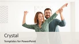  Presentation with dancing - Audience pleasing theme consisting of dance - lovely couple dancing together backdrop and a sky blue colored foreground