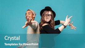  Presentation with dance beautiful couple dancing ballroom - Theme featuring dance - portrait of a cheerful young background and a teal colored foreground